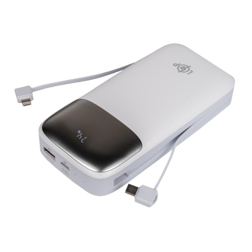 Зовнішній акумулятор LP PQ20 20000mAh 22.5W з вбудованим кабелем