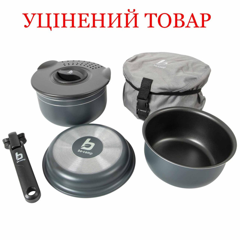 Набір посуду Bo-Camp Trekking 5 шт алюмінієвий з антипригарним покриттям для кемпінгу