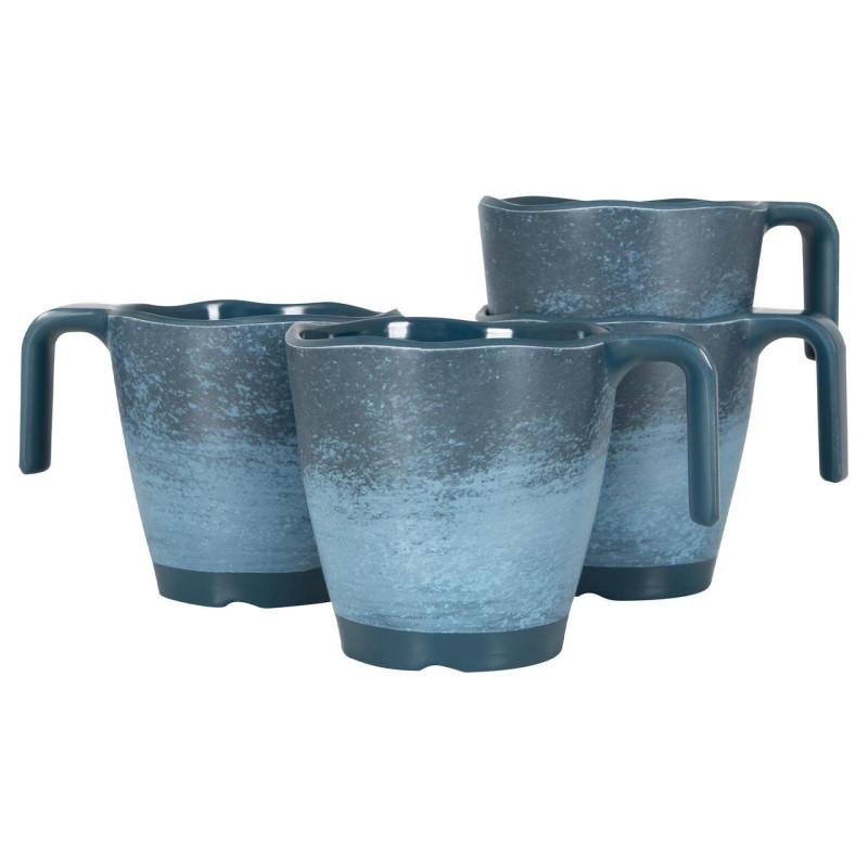 Набір чашок Gimex Mug Stone 4 шт меламін темно-синій 300 мл для кемпінгу