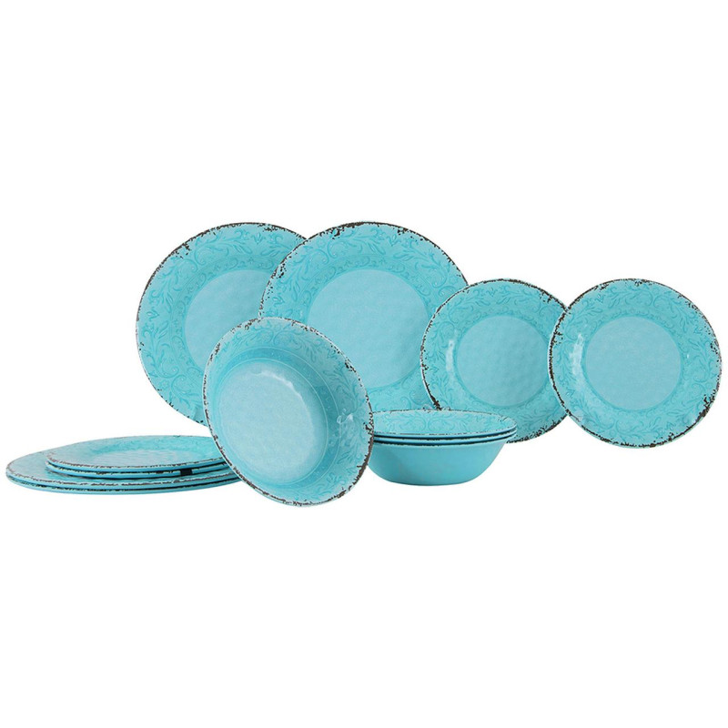 Сервіз столовий Gimex Tableware Stone меламін Opal для кемпінгу 12 предметів