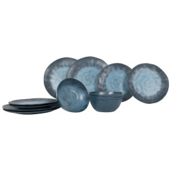 Сервіз столовий Gimex Stone Dark Blue меламін для кемпінгу 12 предметів Сервіз столовий Gimex Stone Dark Blue меламін для кемпінгу 12 предметів