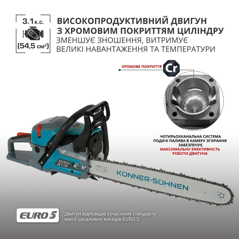 Бензинова пила Könner & Söhnen KS CS31G 3.1 к.с. автоматичне змащення