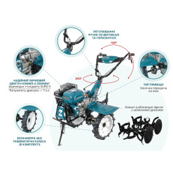 Культиватор Бензиновий KS 7HP-1050G з регулюванням ручок та кованими фрезами Культиватор Бензиновий KS 7HP-1050G з регулюванням ручок та кованими фрезами