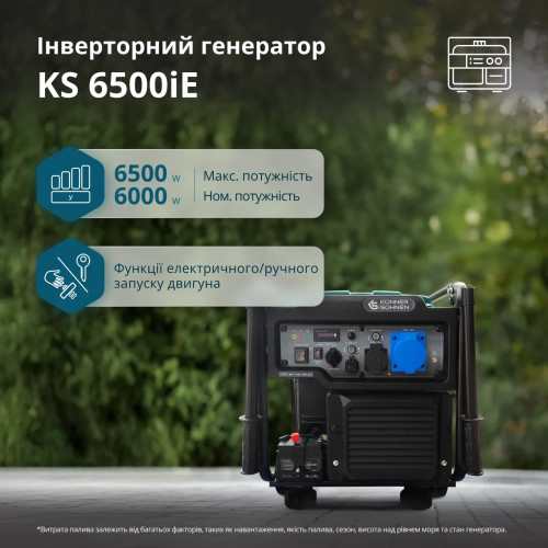 Інверторний бензиновий генератор Könner & Söhnen KS 6500iE 6.5 кВт EURO 5