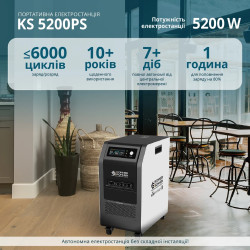 Портативна електростанція Könner & Söhnen KS 5200PS 5200 Вт LiFePO₄ ДБЖ Портативна електростанція Könner & Söhnen KS 5200PS 5200 Вт LiFePO₄ ДБЖ