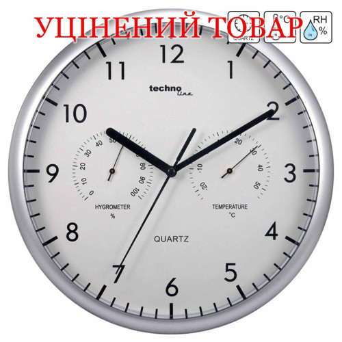Настінний годинник Technoline WT650 білий з термометром та гігрометром