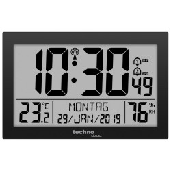 Годинник настінний Technoline WS8016 з термометром та гігрометром чорний Годинник настінний Technoline WS8016 з термометром та гігрометром чорний