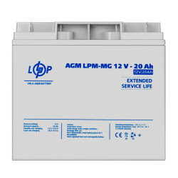 Акумулятор AGM мультигелевий LPM-MG 12V 20Ah 800 циклів Акумулятор AGM мультигелевий LPM-MG 12V 20Ah 800 циклів