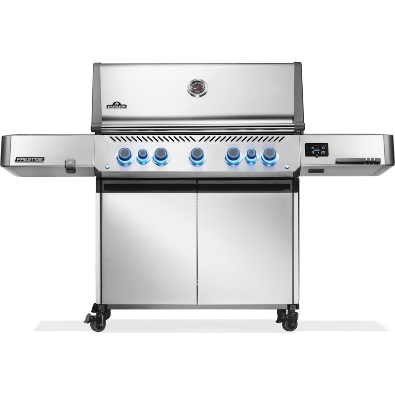 Газовий гриль Napoleon Prestige P 665 Connected з бічною конфоркою Sizzle Zone та вертілем (69632) нерж сталь P665VXRSIBPSS-RC