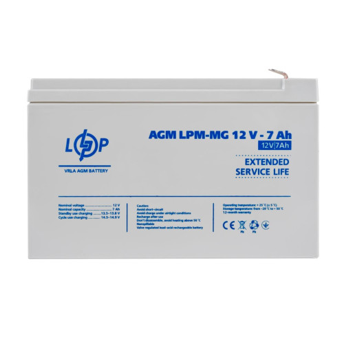 Акумулятор мультигелевий LPM-MG 12V - 7 Ah Уцінка 10.2024