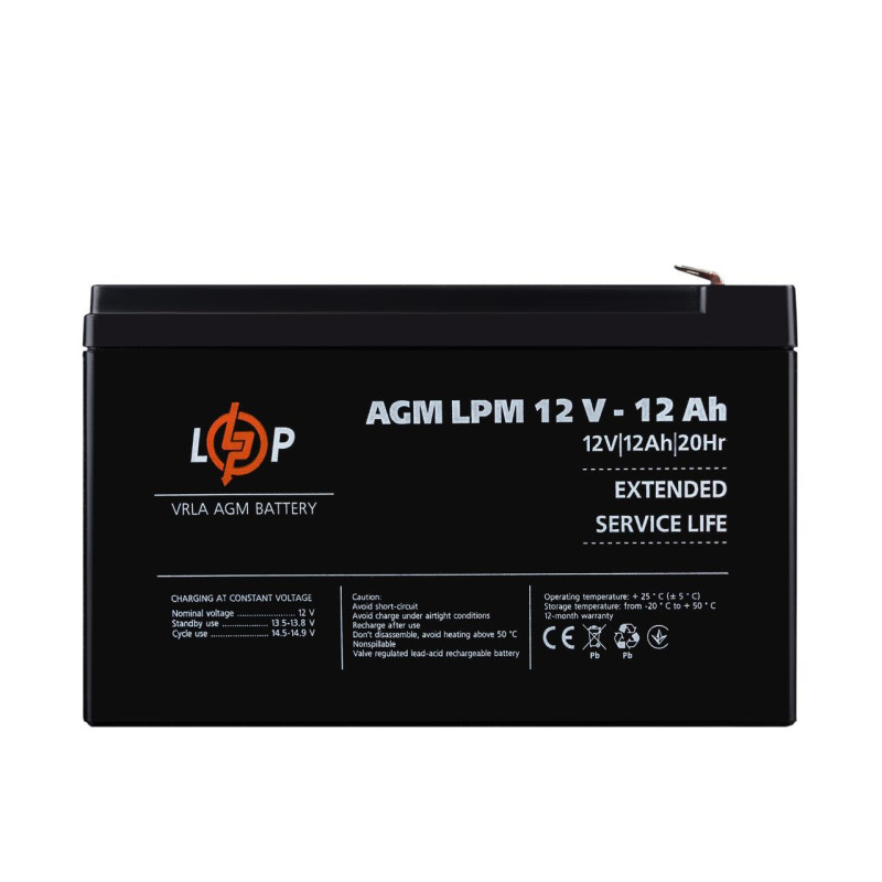 Акумулятор AGM LPM 12V - 12 Ah Уцінка 05.2024