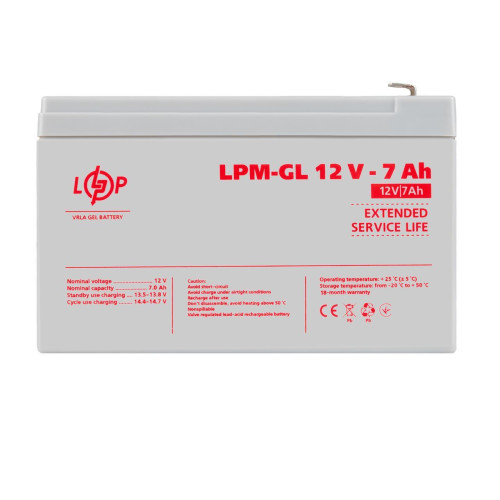 Акумулятор гелевий LPM-GL 12V - 7 Ah Уцінка 11.06