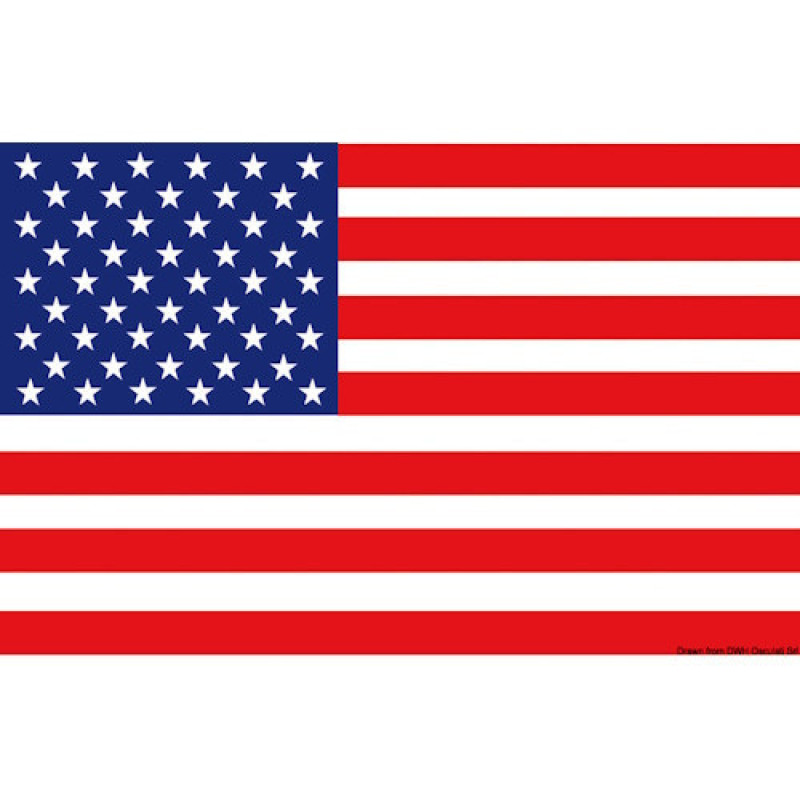 Прапор США Osculati 30×45 см 100% поліестер яскраві кольори нерозчинні фарби Італія