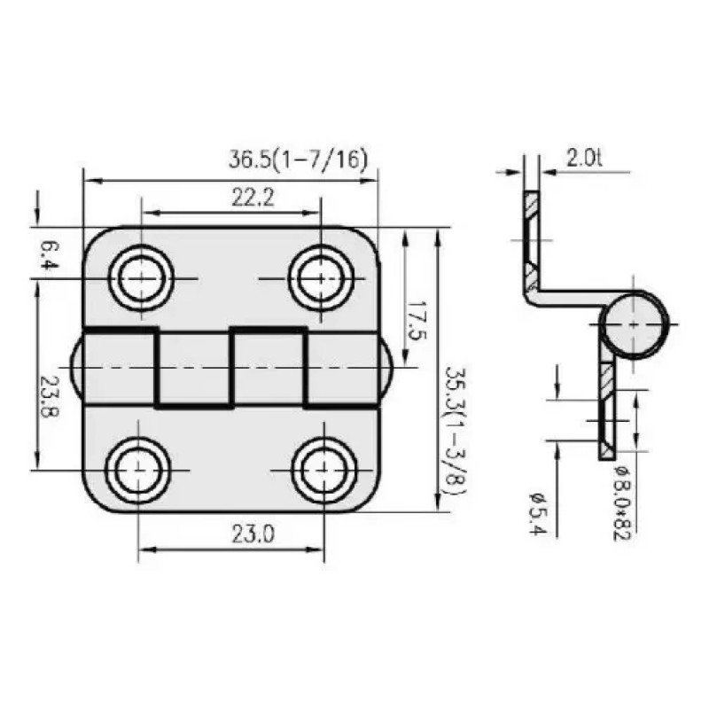 Петля RYE Offset HF05-020 35x35x10 мм нова судова міцна для човнів катерів та яхт