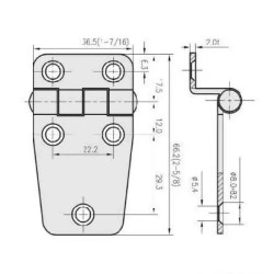 Петля RYE HF05-016 67х36х16 мм нова з потайкою для човнів катерів та яхт з високою стійкістю до корозії Петля RYE HF05-016 67х36х16 мм нова з потайкою для човнів катерів та яхт з високою стійкістю до корозії