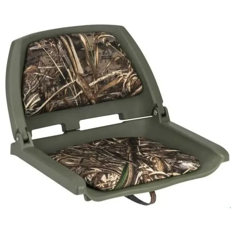 Сидіння New Star Molded Fold-Down камо REALTREE MAX 5 складне з низькою спинкою 520 мм ширини поліестер обивка