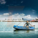 Надувна гребна лодка Aqua-Marina Classic BT-88892 з електромотором T18 нова без тенту для риболовлі та відпочинку