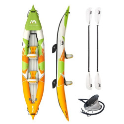 Надувний каяк Betta Leisure Kayak BE-412 для 2 осіб біло-зелено-оранжевий вага 13.5 кг довжина 412 см Надувний каяк Betta Leisure Kayak BE-412 для 2 осіб біло-зелено-оранжевий вага 13.5 кг довжина 412 см