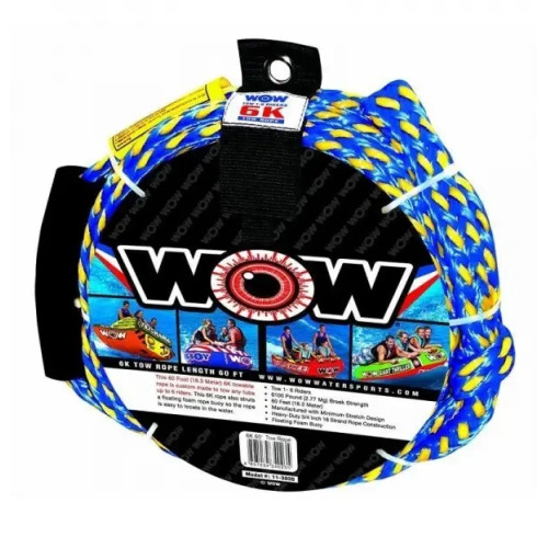 Фал WOW 6K 60′ Tow Rope міцний для буксирування до 2767 кг з мінімальним розтягненням та довжиною 18.3 метра