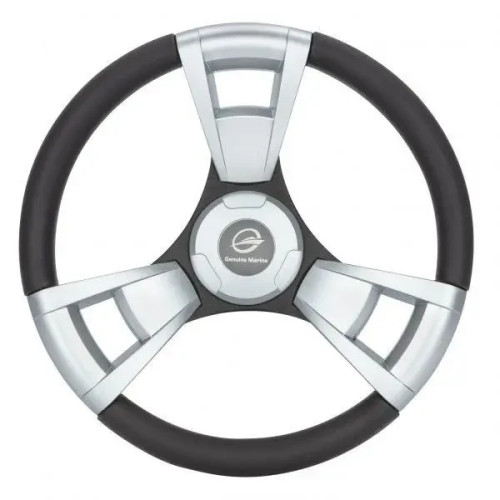 Рульове колесо GM матове сріблясте 350 мм GM-EP-W3002 3 спиці анодований алюміній