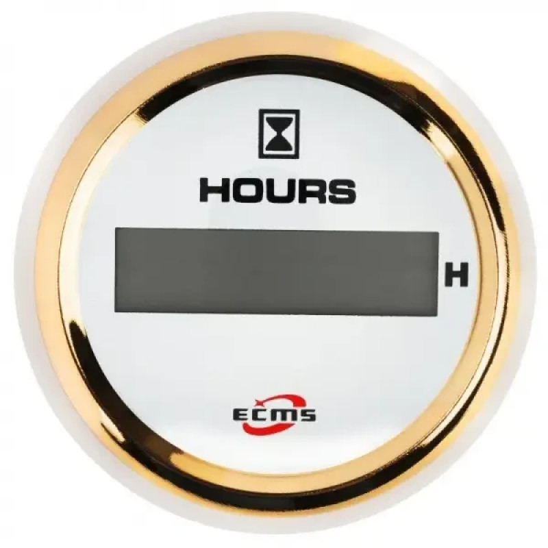 Лічильник мотогодин ECMS HLH2-WG-HS 802-00132 цифровий білий 12V діаметр 55 мм новий стан з підсвіткою