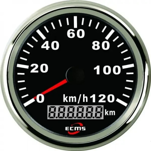 Спідометр ECMS CMS3-BS-120KL 85 мм чорний високоточний вимірювач швидкості для човна і катера