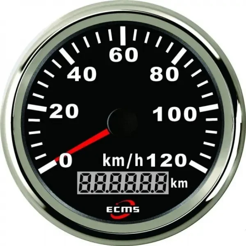 Спідометр ECMS CMS3-BS-120KL 85 мм чорний високоточний вимірювач швидкості для човна і катера