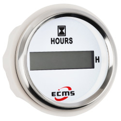 Лічильник мотогодин ECMS CLH2-WS-HS 52 мм білий 801-00055 цифровий 12V з червоною підсвіткою і хромованою рамкою Лічильник мотогодин ECMS CLH2-WS-HS 52 мм білий 801-00055 цифровий 12V з червоною підсвіткою і хромованою рамкою