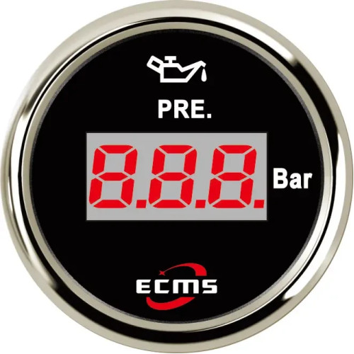 Датчик температури олії ECMS чорний PET2-BS-10-150 800-00139 цифровий діаметр 55 мм оранжева підсвітка