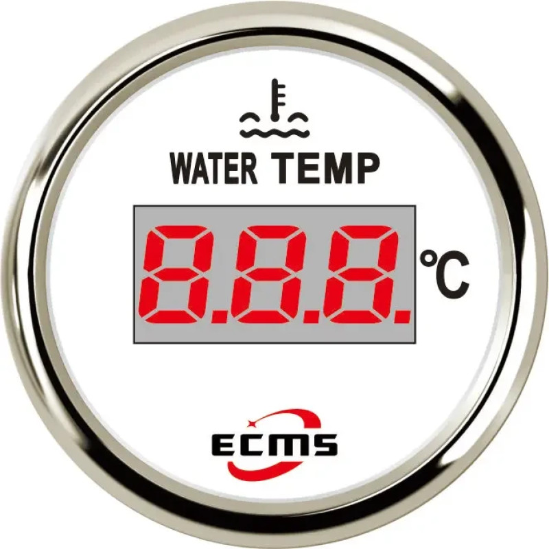 Датчик температури води ECMS PET2-WS-20-120 білий цифровий діаметр 55 мм помаранчева підсвітка
