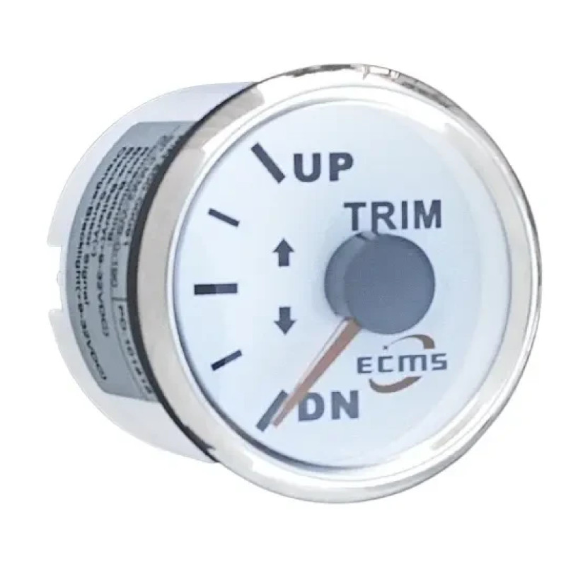Індикатор трима ECMS білий P mm2-WS-0-190 12/24В з червоним підсвічуванням діаметр 53 мм захист IP67