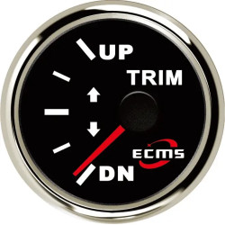 Індикатор трима ECMS чорний P mm2-BS-0-190 для човна і катера 12/24В діаметр 52 мм червоне підсвічування IP67 Індикатор трима ECMS чорний P mm2-BS-0-190 для човна і катера 12/24В діаметр 52 мм червоне підсвічування IP67