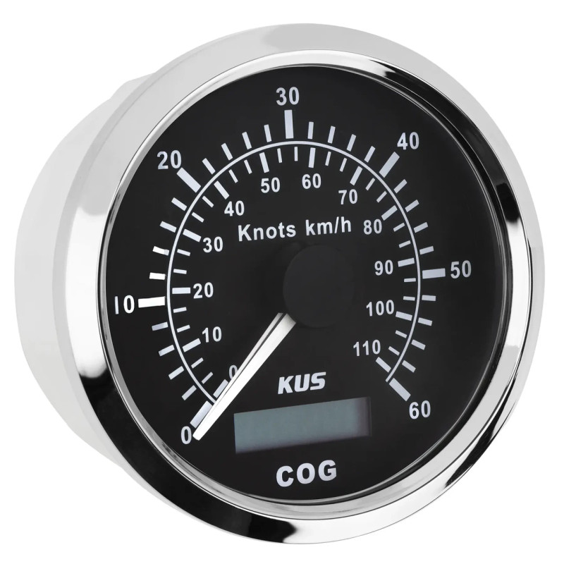 GPS спідометр Wema Kus CMSB-BS-60L чорний 0-60 вузлів 12V аналоговий для човнів та катерів