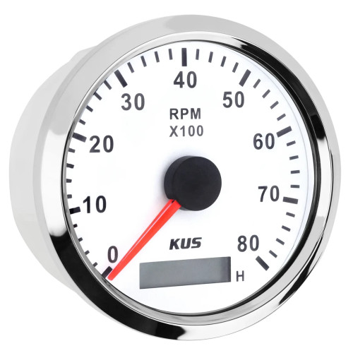 Тахометр Wema Kus CMHB-WS-8KL K-Y07107 білий 0-8000 об/хв 12/24В з ЖК-дисплеєм і підсвіткою