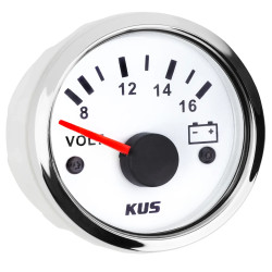 Вольтметр Wema Kus CPVR-WS-8-16 K-Y13100 білий аналоговий 8-16В для човна 52 мм бризкозахищений Вольтметр Wema Kus CPVR-WS-8-16 K-Y13100 білий аналоговий 8-16В для човна 52 мм бризкозахищений