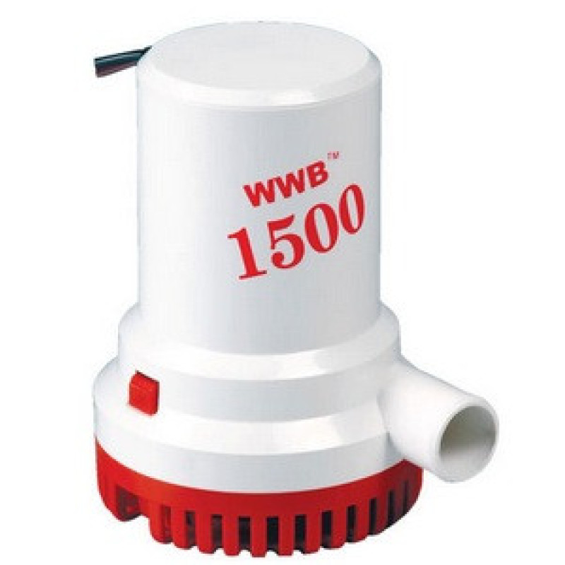 Насос трюмний WW-06207 1500GPH 12V потужність 96Вт висота підйому 4м ABS корпус для відкачування води з судна