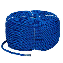 Мотузка Polyester 3 strand rope 10 мм 200 м синя міцна стійка до вологи для швартування човна катера яхти Мотузка Polyester 3 strand rope 10 мм 200 м синя міцна стійка до вологи для швартування човна катера яхти