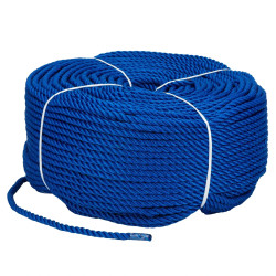Канат Polyester 3-strand rope 8 мм 200 м синій міцний стійкий до вологи для швартування човнів катерів яхт