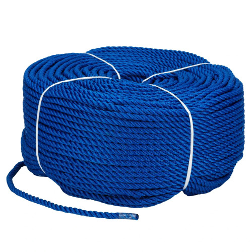 Канат Polyester 3-strand rope 8 мм 200 м синій міцний стійкий до вологи для швартування човнів катерів яхт