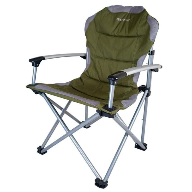 Складне туристичне крісло Ranger Rmountain RA 2213 м'яке сталевий каркас поліестер 600D вага 4.5 кг навантаження 160 кг