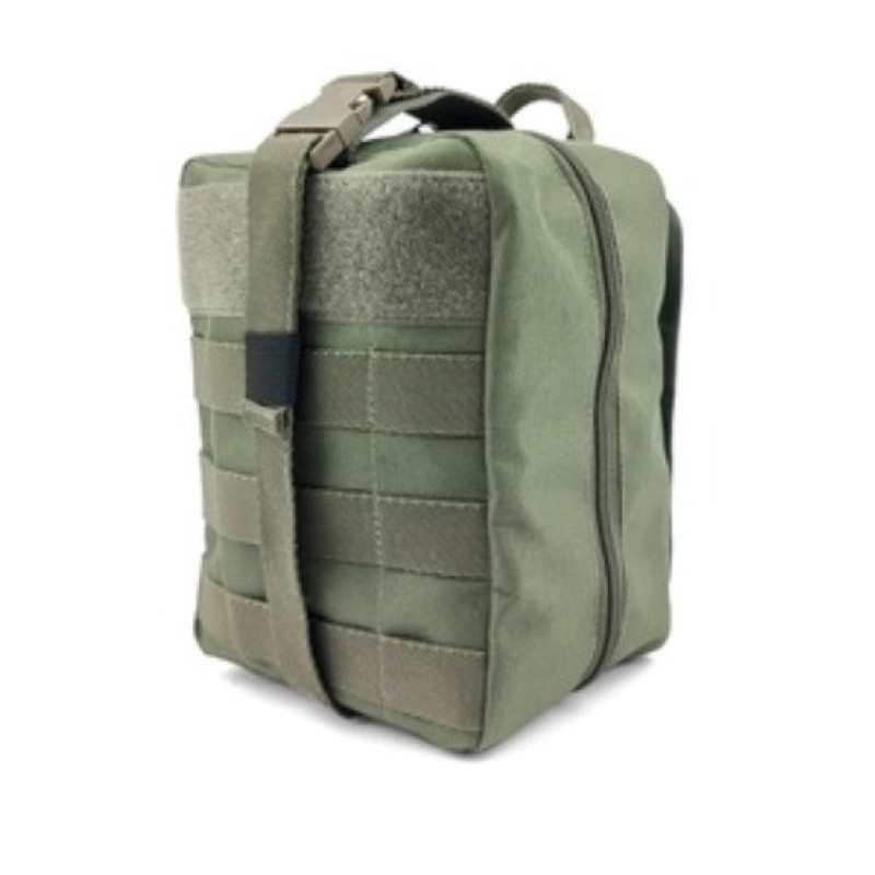 Велика тактична аптечка LE2363 олива Cordura 500D водовідштовхувальна 22х21х12 см 3 кишені 280 г