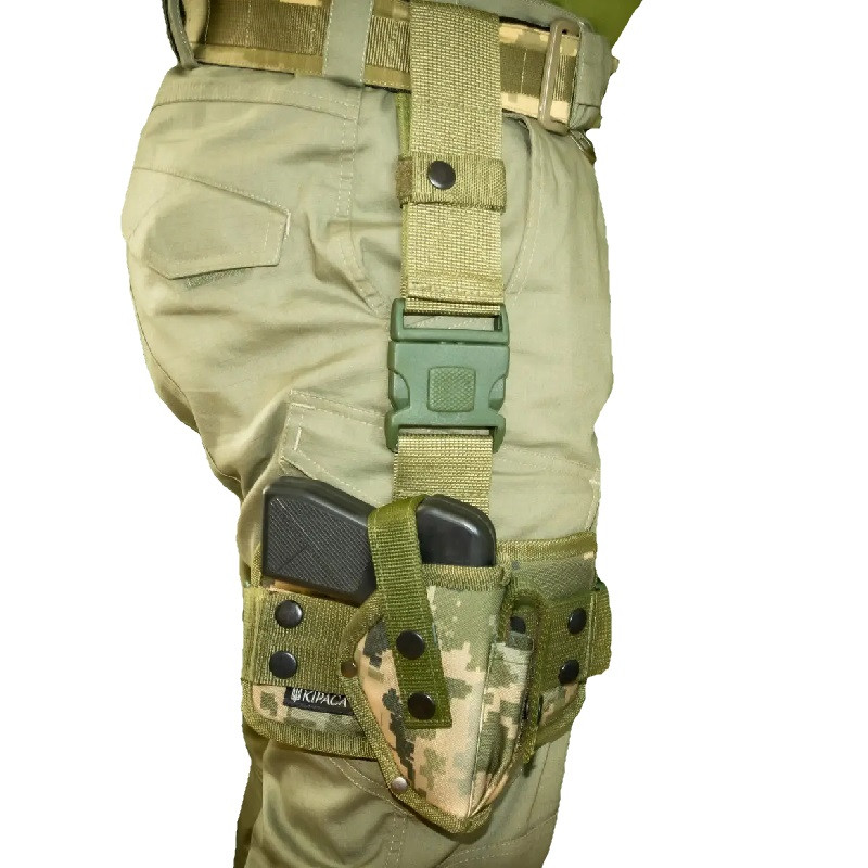 Кобура на стегно Kirasa KI281 Cordura 1000D піксель легка і міцна для пістолета Макарова