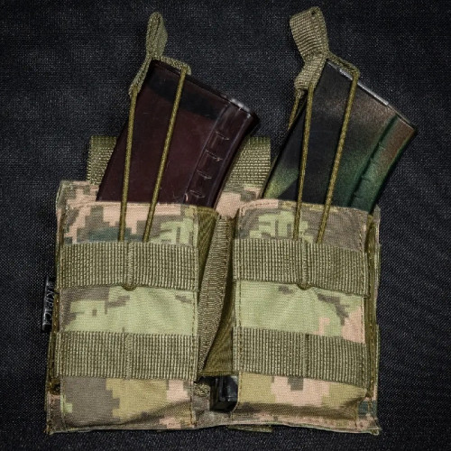 Підсумок подвійний Kirasa KI222 Cordura 1000 піксель ММ14 кріплення MOLLE для 2 рожків