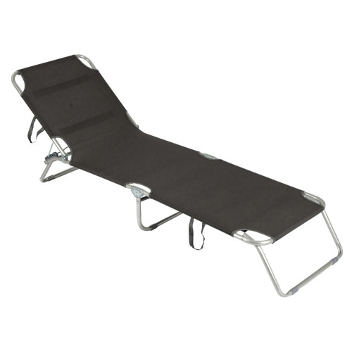 Розкладне ліжко Bo-Camp Sun Lounger антрацит три позиції максимальне навантаження 100 кг компактне 5.2 кг