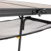 Стіл Bo-Camp Greene 120x60 см алюмінієвий чорний/під дерево для кемпінгу висота 37/70 см 6-8 осіб з сіткою