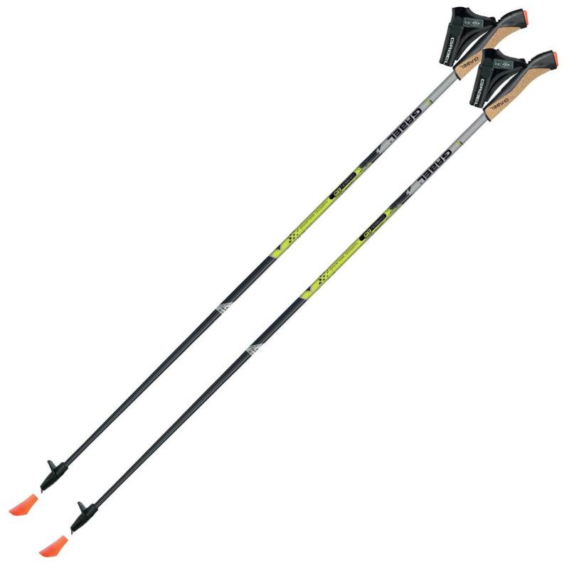 Палки для скандинавської ходьби Gabel X-5 Black/Yellow 120 см легкі карбонові з наконечниками Widia та Dual Cork рукояткою