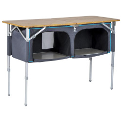 Стіл Bo-Camp Newington 120x50 см коричневий з текстильним шафчиком висота 55/80 см алюмінієвий каркас максимальне навантаження 30 Стіл Bo-Camp Newington 120x50 см коричневий з текстильним шафчиком висота 55/80 см алюмінієвий каркас максимальне навантаження 30