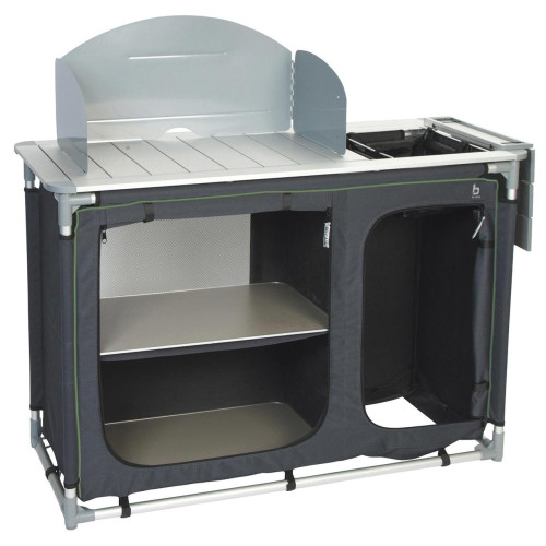 Кемпінгова кухня Bo-Camp Payto Anthracite 1693682 з алюмінієвою стільницею 117х50 см та вітрозахистом