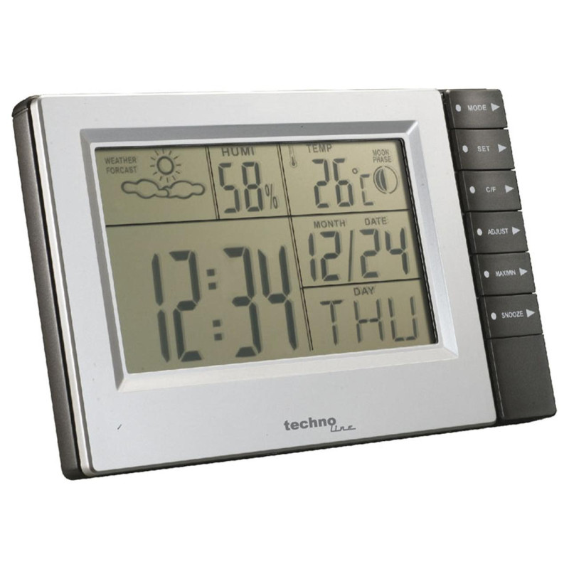 Метеостанція Technoline WS9121 Silver/Grey електронна діапазон температури -50°C до +70°C вологість 20-99%