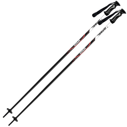 Лижні палки Gabel Speed Black/Red 110 см алюміній Alu 5083 легкі міцні для початківців з регульованим ремінцем
